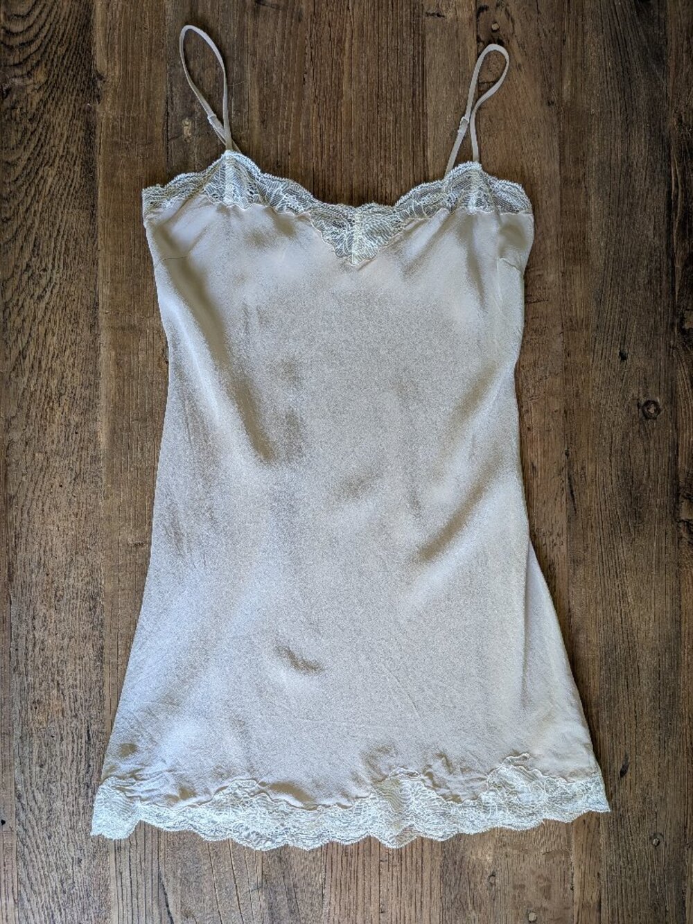 All Saints 100% Silk Slip Ecru, Beige Size 8